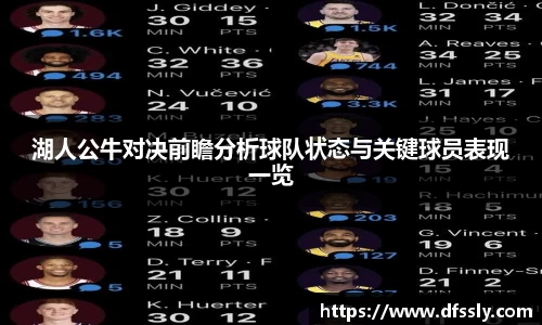 湖人公牛对决前瞻分析球队状态与关键球员表现一览